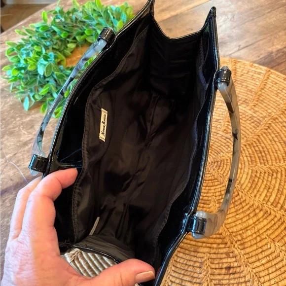 Neiman Marcus Black Patent Small Tote Bag - Picture 10 of 12